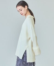 GRACE CONTINENTAL フェザースリーブニットトップ