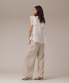 GRACE CONTINENTAL パターンレースカラーブラウス