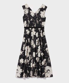 GRACE CONTINENTAL バイカラーボタニカルドレス