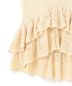 GRACE CONTINENTAL ミックスフリルニットトップ