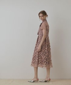 GRACE CONTINENTAL フラワ－フレアドレス