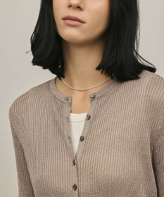 GRACE CONTINENTAL ハイゲージラメニットカーディガン グレー