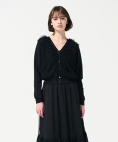 GRACE CONTINENTAL ギャザーフリルニットカーディガン