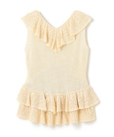 GRACE CONTINENTAL ミックスフリルニットトップ