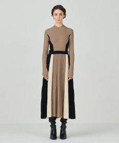 GRACE CONTINENTAL バイカラーフレアニットワンピース