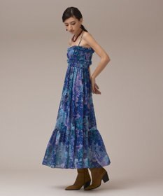 GRACE CONTINENTAL タイダイリーフプリントワンピース ブルー