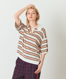 GRACE CONTINENTAL ボーダーニットトップ