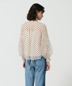 GRACE CONTINENTAL チュールドットボウタイブラウス