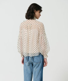 GRACE CONTINENTAL チュールドットボウタイブラウス