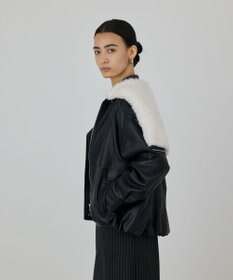 GRACE CONTINENTAL フェイクレザーボンバージャケット