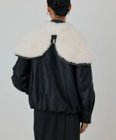 GRACE CONTINENTAL フェイクレザーボンバージャケット