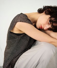 GRACE CONTINENTAL ラメメッシュニットトップ