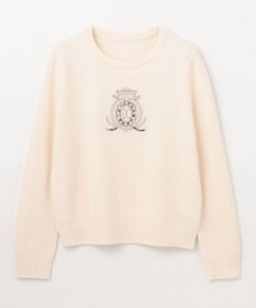 GRACE CONTINENTAL エンブレム刺繍ニットトップ