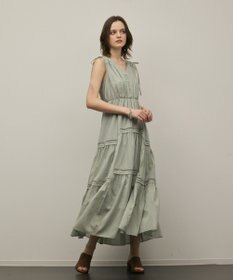 GRACE CONTINENTAL コットンシルクティアードワンピース