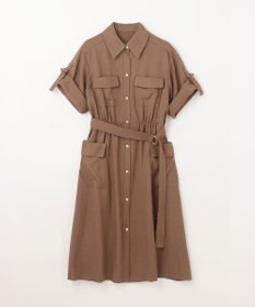 GRACE CONTINENTAL リネンタッチサファリドレス