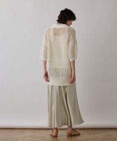 GRACE CONTINENTAL メッシュスキッパーニットカーディガン