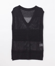 GRACE CONTINENTAL ラメメッシュニットトップ