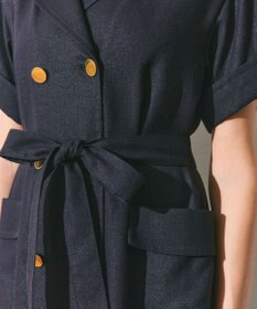 GRACE CONTINENTAL リネンタッチミリタリードレス