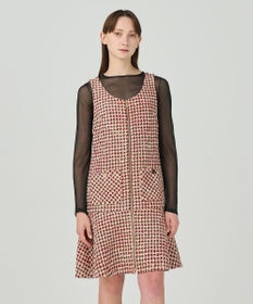 GRACE CONTINENTAL ツイードジップドレス マルチ