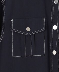 GRACE CONTINENTAL 配色ステッチワークシャツワンピース