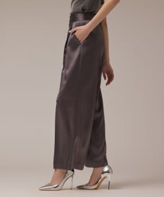 GRACE CONTINENTAL トリアセサテンワイドパンツ グレー