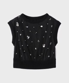 GRACE CONTINENTAL チュール刺繍ニットトップ