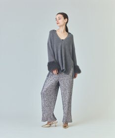 GRACE CONTINENTAL フェザースリーブニットトップ