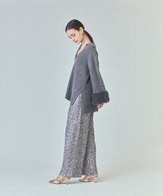 GRACE CONTINENTAL フェザースリーブニットトップ