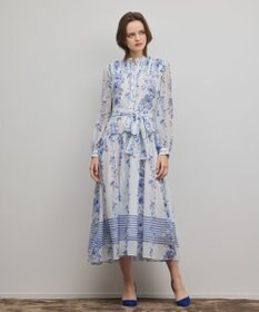 GRACE CONTINENTAL フラワープリントティアードワンピース