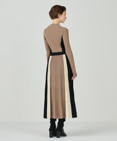 GRACE CONTINENTAL バイカラーフレアニットワンピース