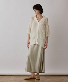 GRACE CONTINENTAL メッシュスキッパーニットカーディガン