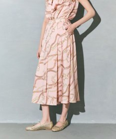 GRACE CONTINENTAL チェーンプリントタックキュロット ピンク