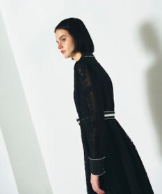 GRACE CONTINENTAL ストライプフラワー刺繍ワンピース