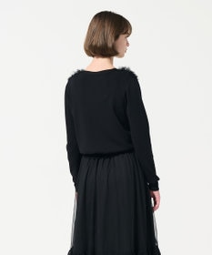 GRACE CONTINENTAL ギャザーフリルニットカーディガン