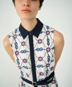 GRACE CONTINENTAL マリン刺繍チュールワンピース