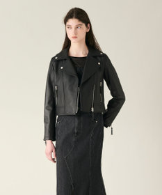 GRACE CONTINENTAL ラムレザーライダースジャケット