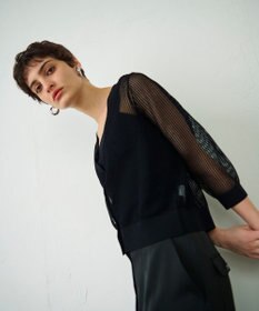GRACE CONTINENTAL メッシュニットカーディガン