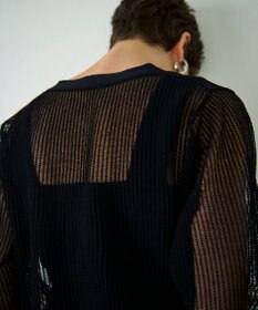 GRACE CONTINENTAL メッシュニットカーディガン