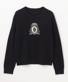 GRACE CONTINENTAL エンブレム刺繍ニットトップ