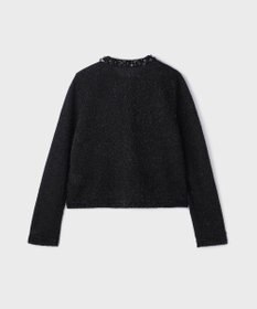 GRACE CONTINENTAL ラメフェザ－ニットカーディガン