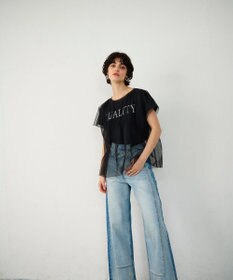 グレースコンチネンタル　チュールレイヤードデニムJK GRACE CONTINENTAL 【グレースコンチネンタル】チュール