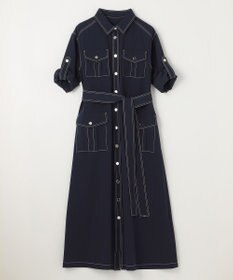 GRACE CONTINENTAL 配色ステッチワークシャツワンピース