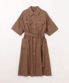 GRACE CONTINENTAL リネンタッチサファリドレス