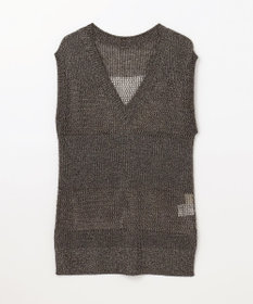 GRACE CONTINENTAL ラメメッシュニットトップ