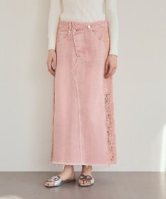 GRACE CONTINENTAL サイドレースデニムスカート