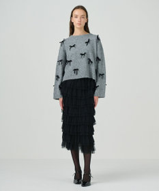 GRACE CONTINENTAL リボンニットトップ