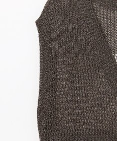 GRACE CONTINENTAL ラメメッシュニットトップ