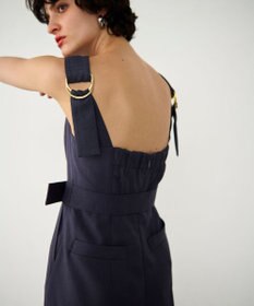 GRACE CONTINENTAL 麻調ベルトサロペット