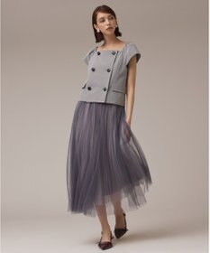 GRACE CONTINENTAL チュールリバーシブルスカート グレー