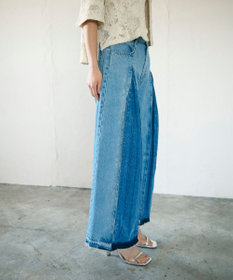 GRACE CONTINENTAL ボックスタックデニムパンツ インディゴ